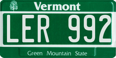 VT license plate LER992