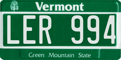 VT license plate LER994
