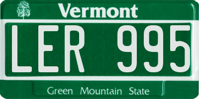 VT license plate LER995