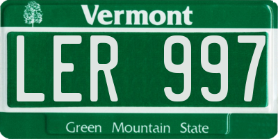VT license plate LER997