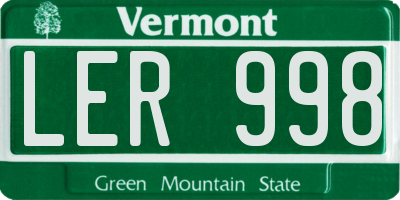 VT license plate LER998