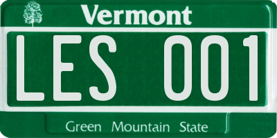 VT license plate LES001