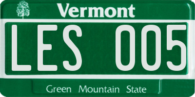 VT license plate LES005