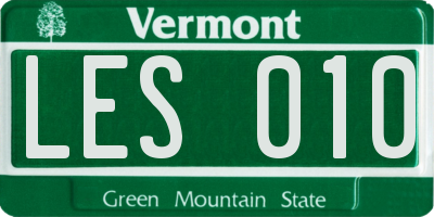 VT license plate LES010