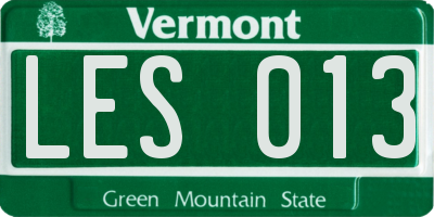 VT license plate LES013
