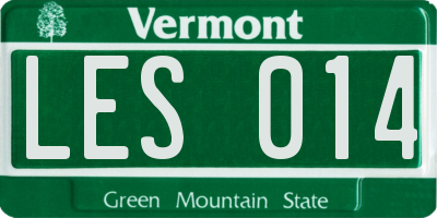 VT license plate LES014