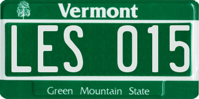 VT license plate LES015