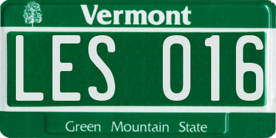 VT license plate LES016