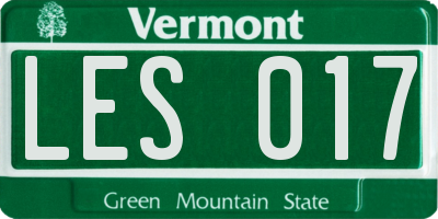 VT license plate LES017