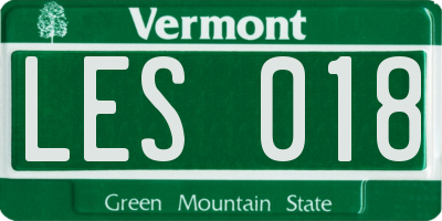 VT license plate LES018