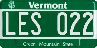 VT license plate LES022