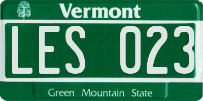 VT license plate LES023