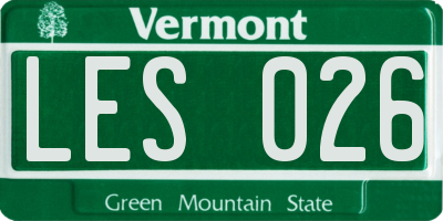 VT license plate LES026