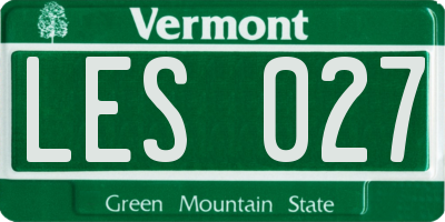 VT license plate LES027