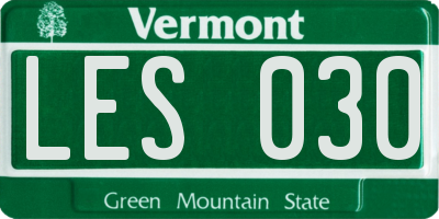 VT license plate LES030