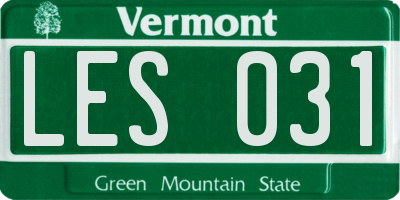 VT license plate LES031