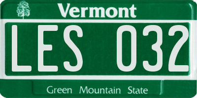 VT license plate LES032