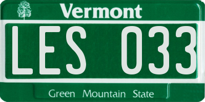 VT license plate LES033