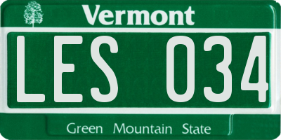 VT license plate LES034