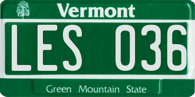VT license plate LES036