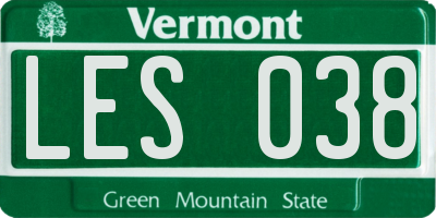 VT license plate LES038