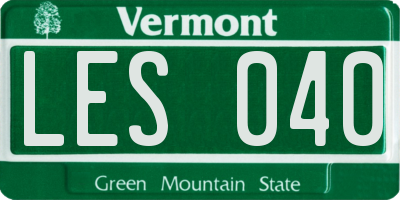 VT license plate LES040
