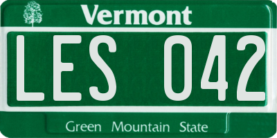 VT license plate LES042