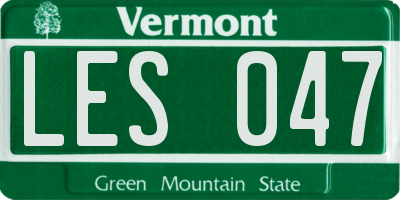 VT license plate LES047