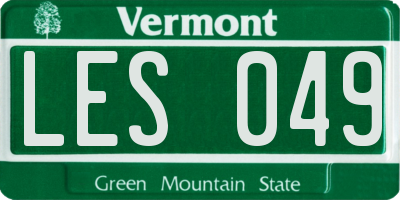 VT license plate LES049