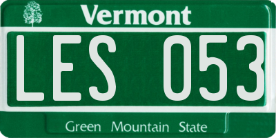 VT license plate LES053