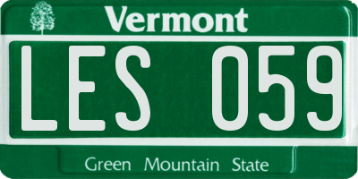 VT license plate LES059
