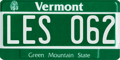 VT license plate LES062