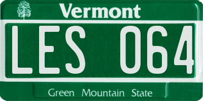VT license plate LES064