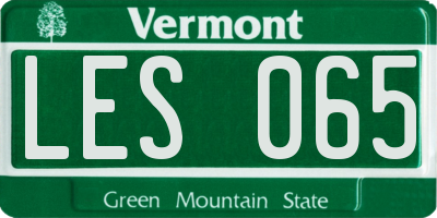VT license plate LES065