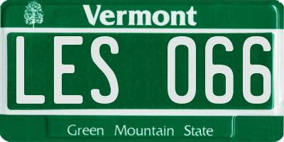 VT license plate LES066