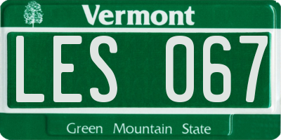 VT license plate LES067