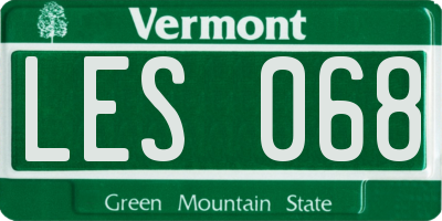 VT license plate LES068