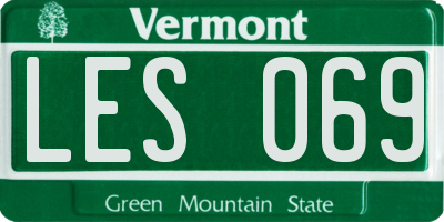 VT license plate LES069