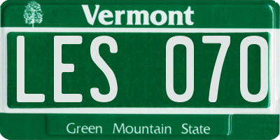 VT license plate LES070