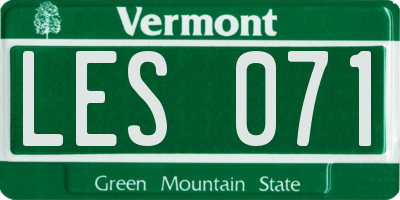 VT license plate LES071