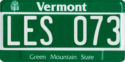VT license plate LES073