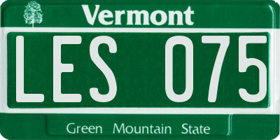 VT license plate LES075