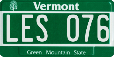 VT license plate LES076