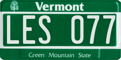 VT license plate LES077