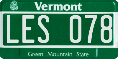 VT license plate LES078
