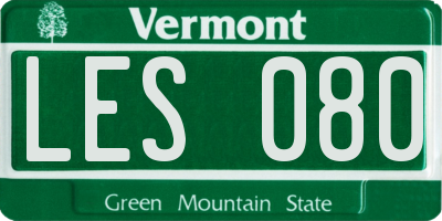 VT license plate LES080