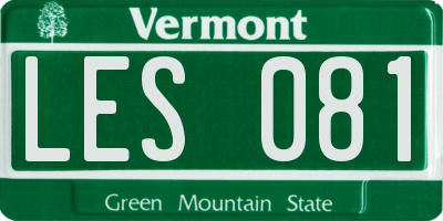 VT license plate LES081
