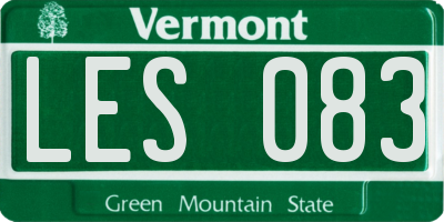 VT license plate LES083