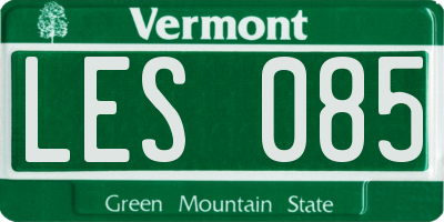 VT license plate LES085