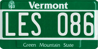 VT license plate LES086